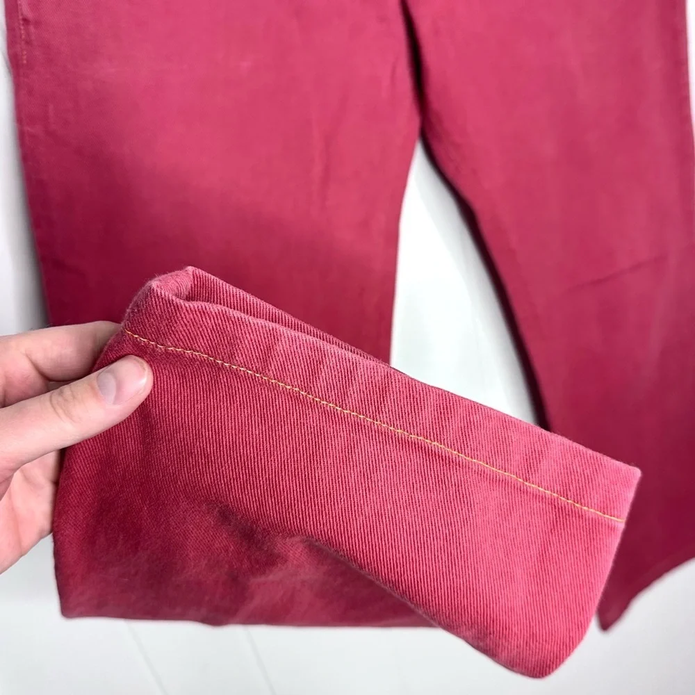 PT01 Carnaby’s Denim Red Pink Trentaquattro Button Fly Chino Pants Trousers - Picture 8 of 12